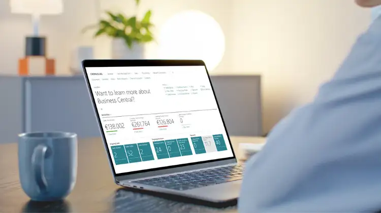 Laptop mit Business Central Screen